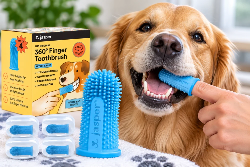 Jasper 360° silicone finger toothbrush for dogs