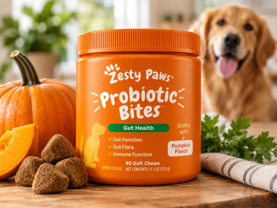 Zesty Paws Probiotic Bites soft chews for dogs