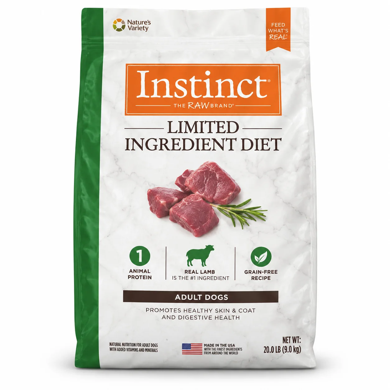 Instinct Limited Ingredient Diet Real Lamb dog food bag
