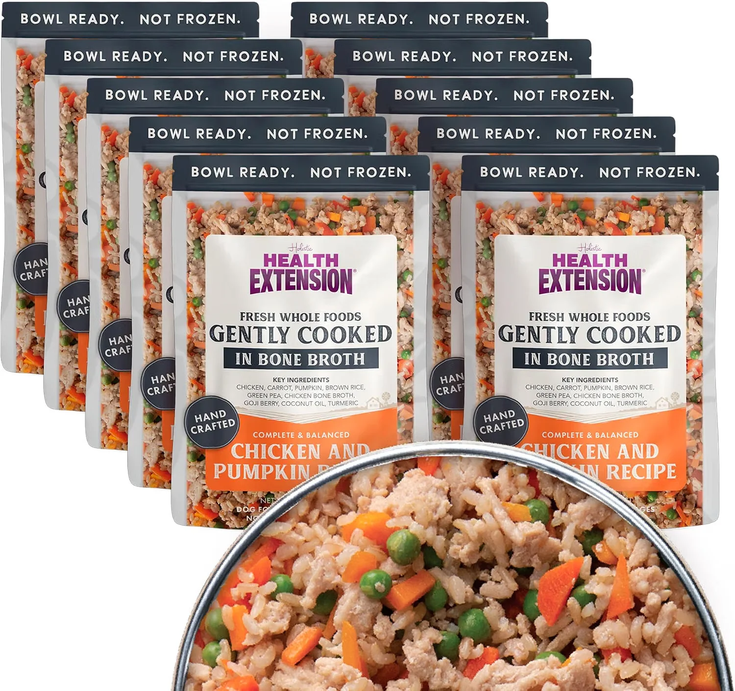 Health Extension Gently Cooked Chicken & Pumpkin recipe pouches and prepared food