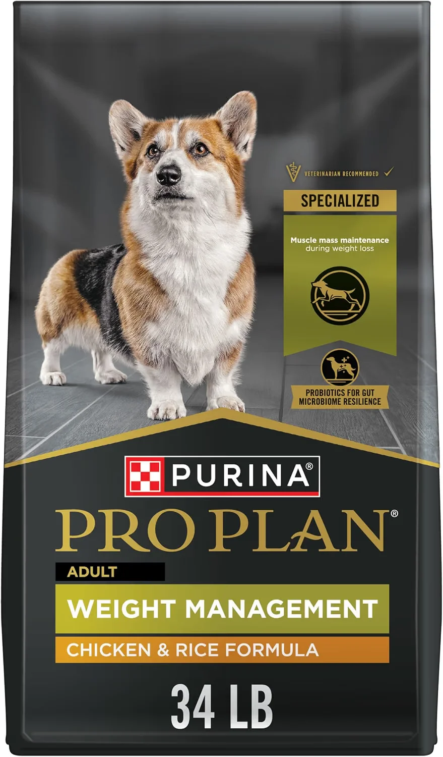 Purina Pro Plan Adult Weight Management Chicken & Rice dry dog food bag