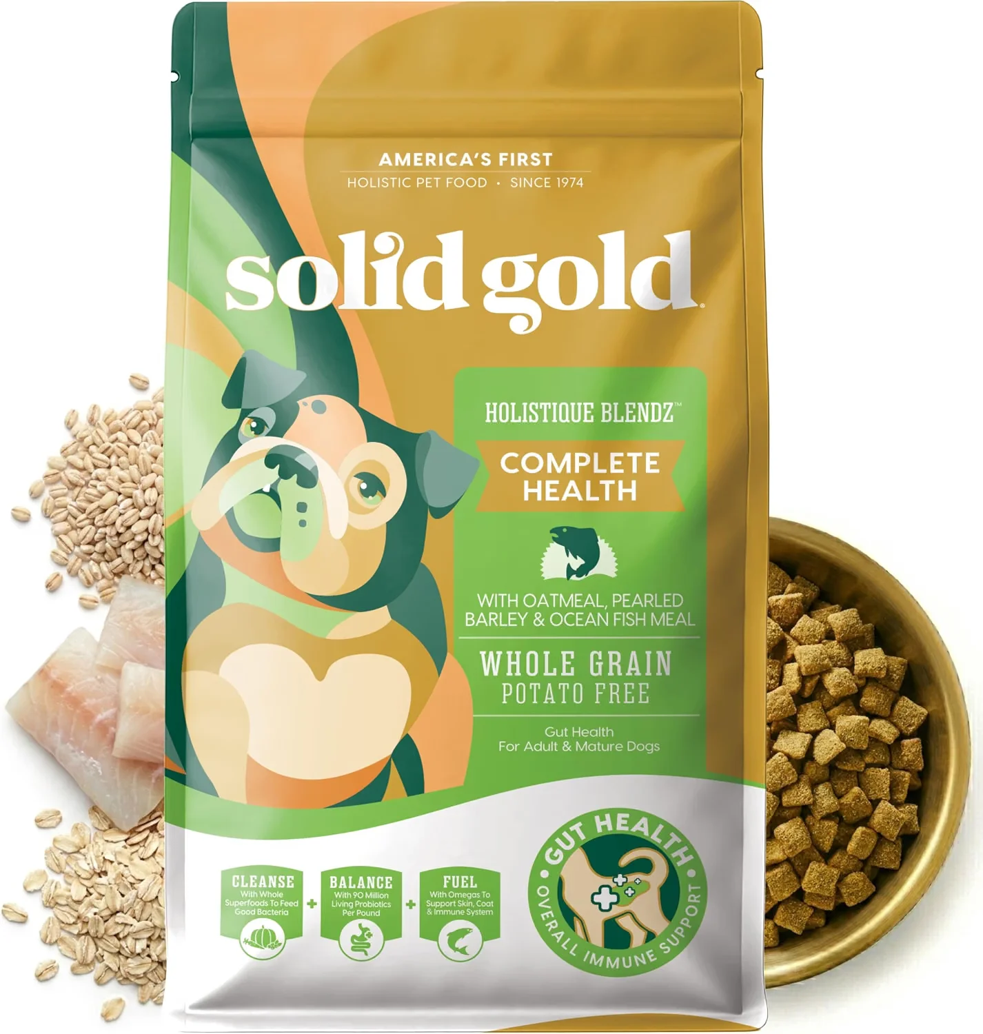 Solid Gold Holistique Blendz Oatmeal, Pearled Barley & Ocean Fish Meal dry dog food bag