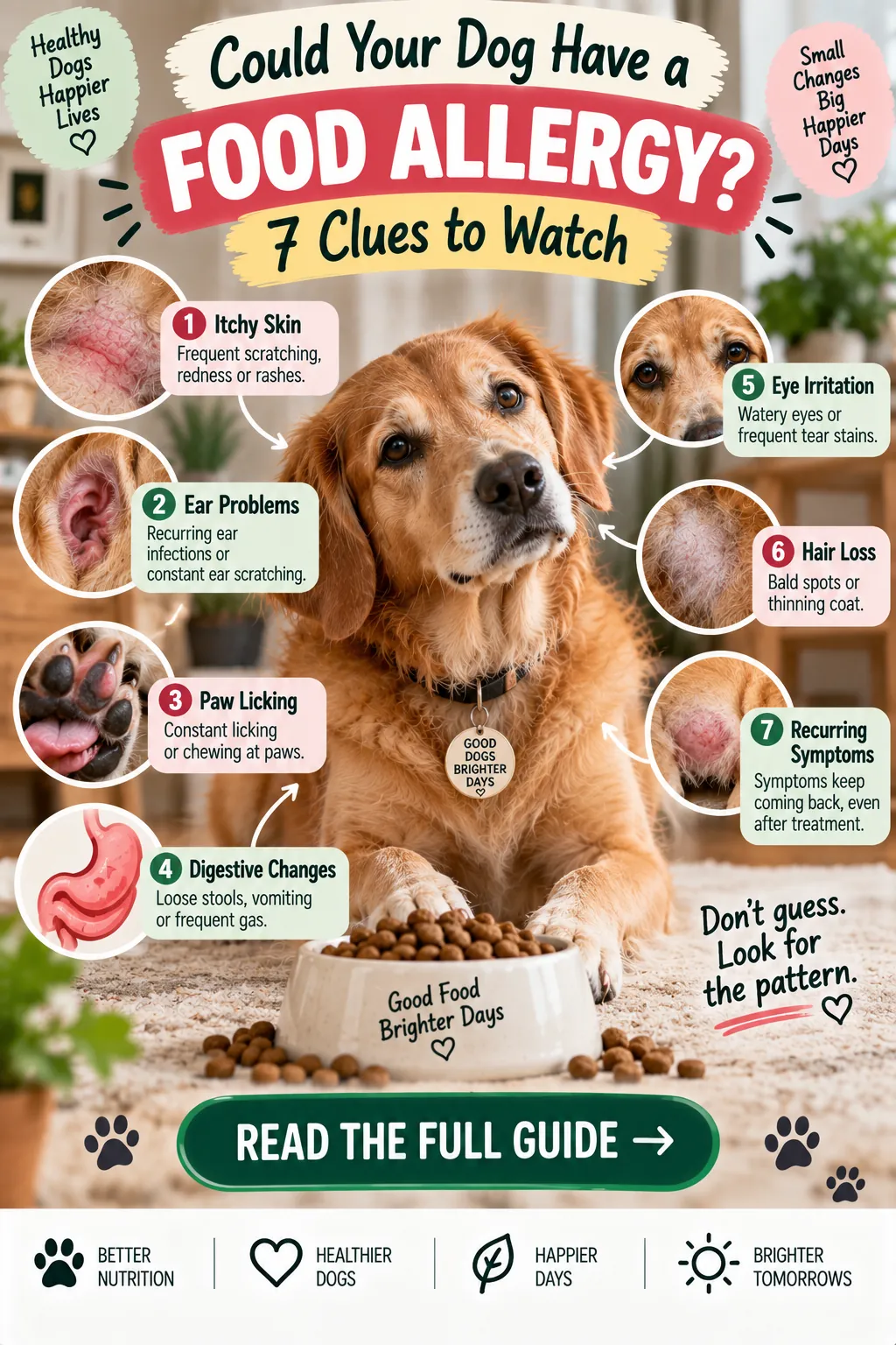 Infographic: could your dog have a food allergy, 7 clues to watch