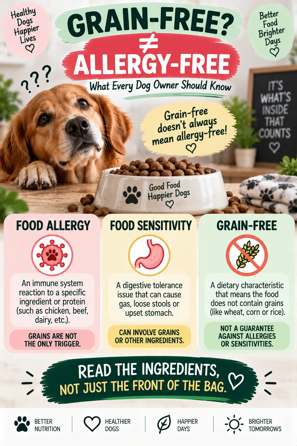 Infographic: grain-free is not allergy-free, what every owner should know